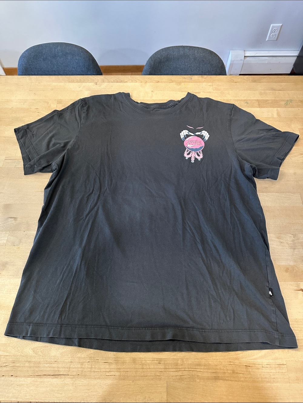 Nike Black Tee with Pink Drip Logo
